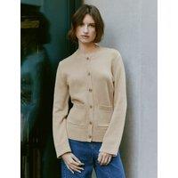 Pure Cotton Crew Neck Fitted Cardigan