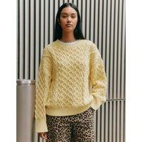 Pure Cotton Cable Knit Crew Neck Jumper