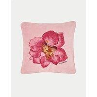 Velvet Pressed Flowers Embroidered Cushion