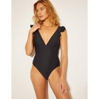 Ribbed Ruffle Swimsuit