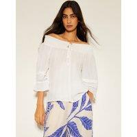 Smocked Detail Off The Shoulder Top