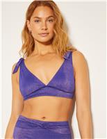Monsoon Eve V-Neck Bikini Top Navy Mix