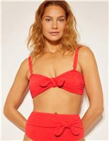 Monsoon Textured Bow Bikini Top Pink