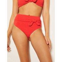 Textured Knot Detail Bikini Bottoms