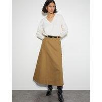 Pure Cotton Midi Utility Skirt