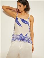 Monsoon Printed Cami Top White Mix