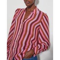 Modal Blend Striped Button Through Shirt