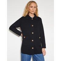 Collared Longline Knitted Jacket