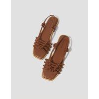 Monsoon Metallic Ankle Strap Sandals Tan