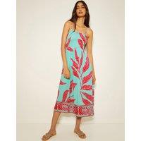 Floral Bandeau Strappy Midi Tailored Dress