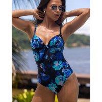 Pour Moi Portofino Printed Wired Padded Swimsuit (B-G) Blue Mix