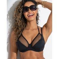 Pour Moi Glamazon Padded Wired Mesh Bikini Top Black