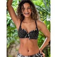 Pour Moi Getaway Polka Dot Wired Plunge Bikini Top (D-J) White/Black