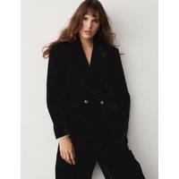 Velvet Double Breasted Blazer