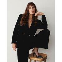 Velvet Double Breasted Blazer