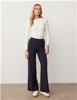 Jersey Elasticated Waist Wide Leg Trousers
