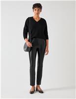 Leather Look Side Zip Skinny Trousers