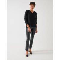 Merino Wool Blend V-Neck Split Hem Jumper