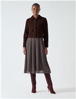 Leather Collared Cropped Jacket