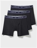 Crew Clothing 3 Pack Cotton Rich Boxers Black