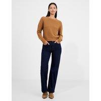 French Connection Pure Cotton Textured Relaxed Jumper Brown