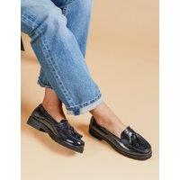 Jones Bootmaker Patent Leather Tassel Loafers Navy Mix