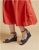 Leather Wedge Espadrilles