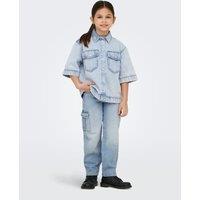 Kids Only Relaxed Denim Cargo Jeans (8-14 Yrs) Blue Denim