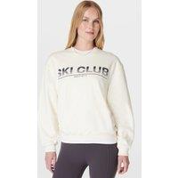Sweaty Betty Ski Club Cotton Rich Relaxed Sweatshirt Ivory Mix