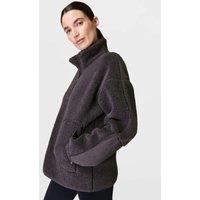 Plush Funnel Neck Half Zip Fleece Jacket