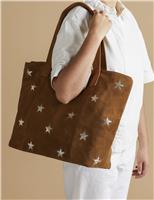Leather Star Embellished Shoulder Bag