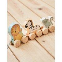 Personalised Safari Wooden Pull-Along Toy