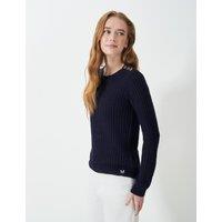 Cotton Blend Textured Button Detail Jumper