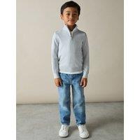 Pure Wool Knitted Half Zip Jumper (3-14 Yrs)