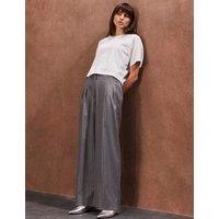 Pinstripe Wide Leg Trousers