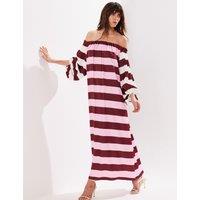Striped Bandeau Maxi Relaxed Swing Dress