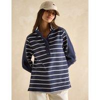 Pure Cotton Striped Funnel Neck Sweatshirt