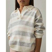 Wool Blend Striped Collared Jumper (4-14 Yrs)