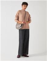 Merino Wool Blend Ribbed Sweatshirt