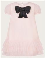 Contrast Bow Dress (0-3 Yrs)