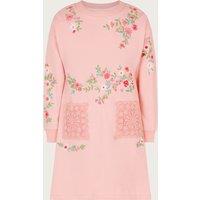 Pure Cotton Floral Embroidered Sweatshirt Dress (3-13 Yrs)