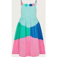 Pure Cotton Appliqu Colour Block Dress (3-15 Yrs)