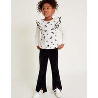 Velour Floral Flared Leggings (3-13 Yrs)