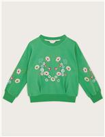 Pure Cotton Floral Sweatshirt (3-13 Yrs)