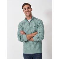 Pure Cotton Cable Knit Half Zip Jumper