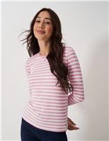 Crew Clothing Modal Rich Striped Top Pink Mix