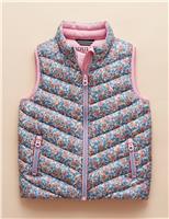 Joules Floral Padded Gilet (2-11 Yrs) Light Pink Mix