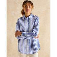 Joules Pure Cotton Striped Relaxed Shirt Blue Mix