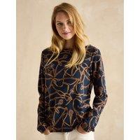 Printed Slash Neck Top