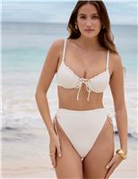 Ibiza Textured Wired Tie Detail Bikini Top